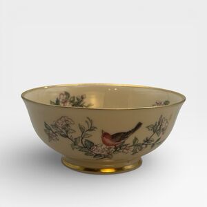 LENOX  Footed Bowl - "Serenade" - Floral/Bird Design 5 1/2” Wide